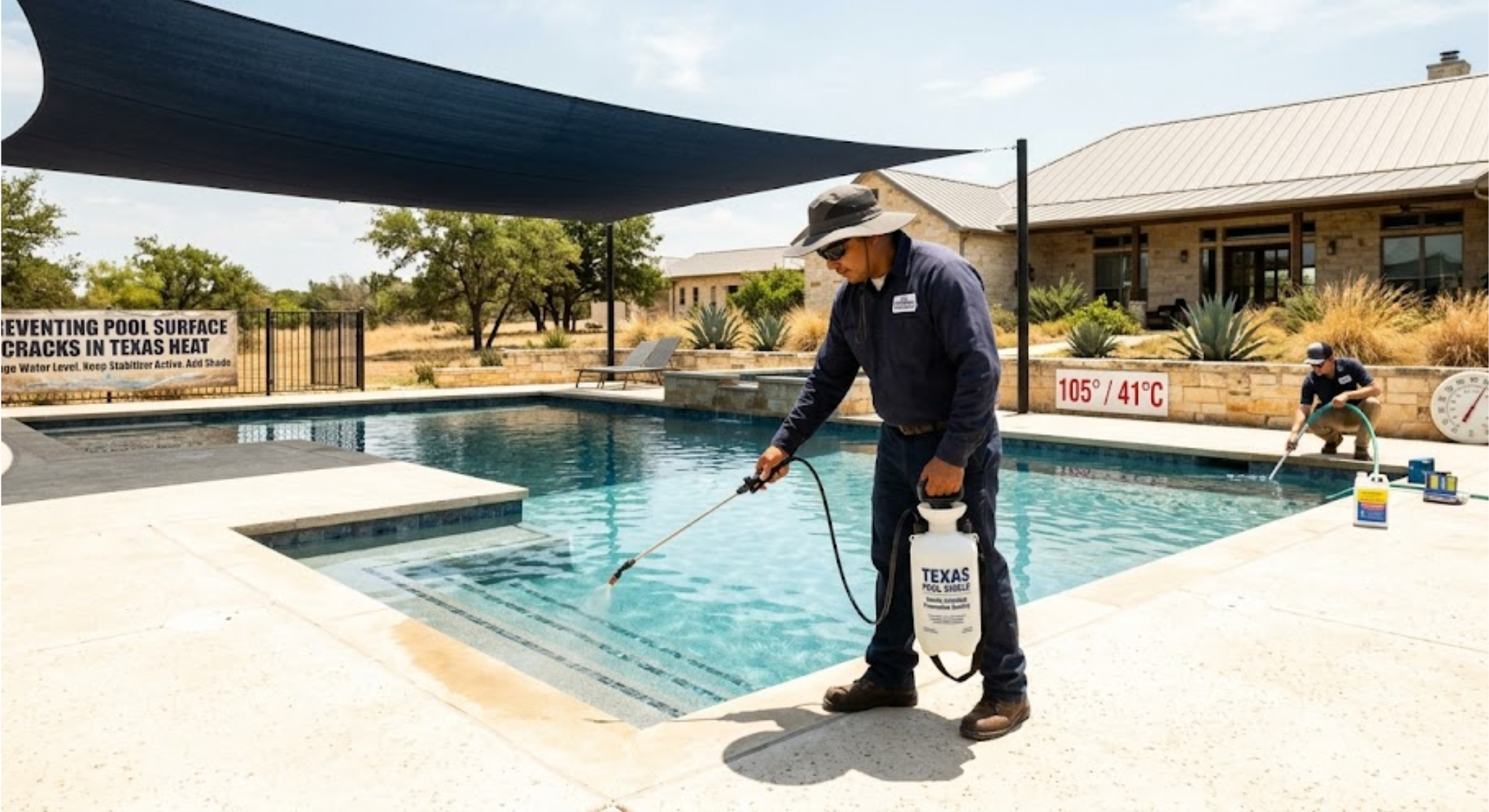 Preventing Pool Surface Cracks in Texas Heat